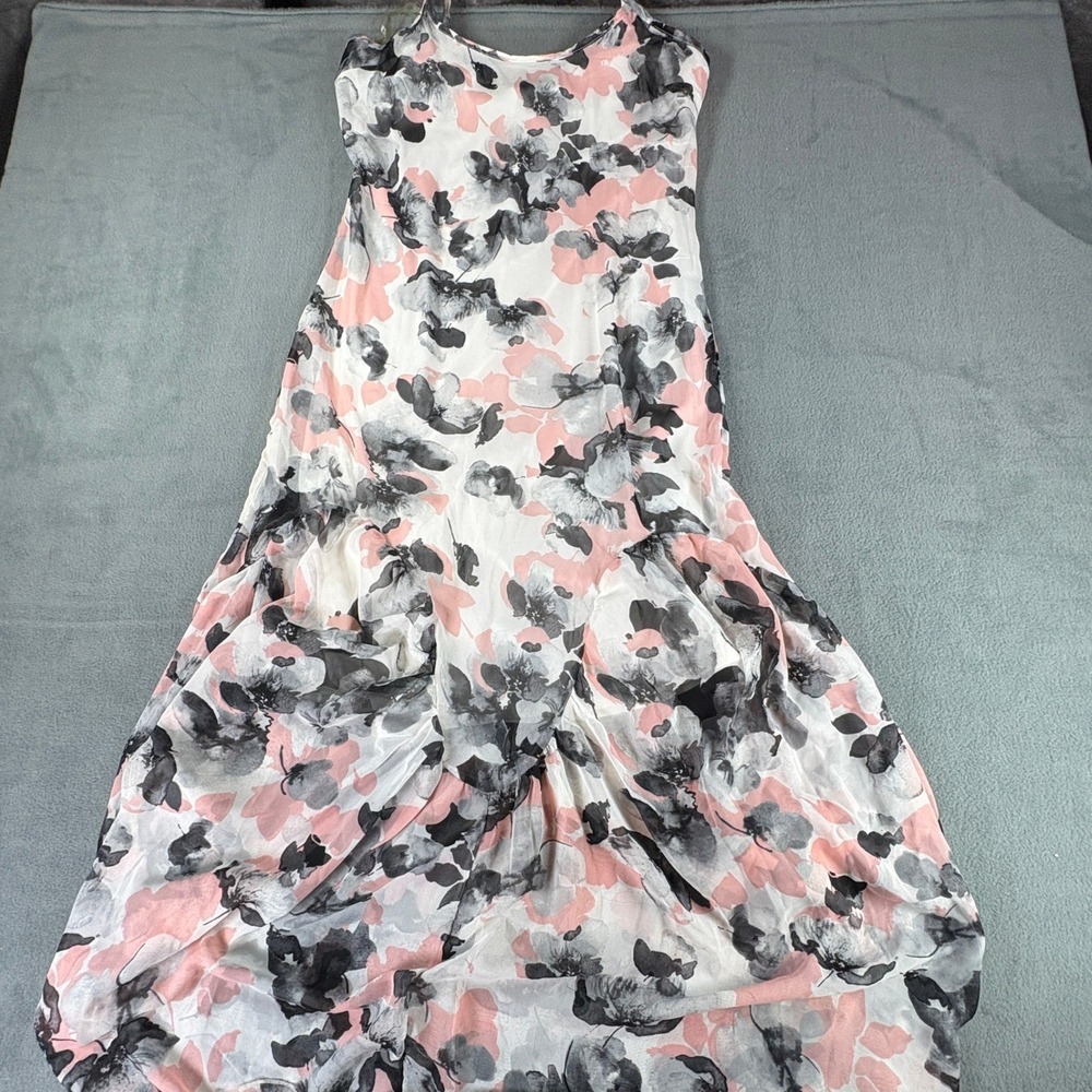 Love Haight Floral Maxi Dress Ivory Blush Pink Grey Watercolor Tiered Medium NWT